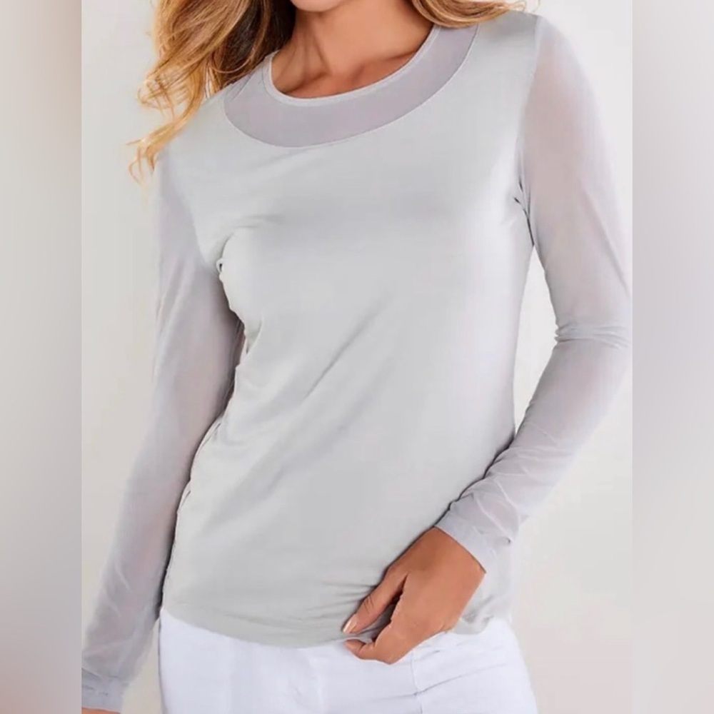 Anatomie Light Gray Kim Mesh Top